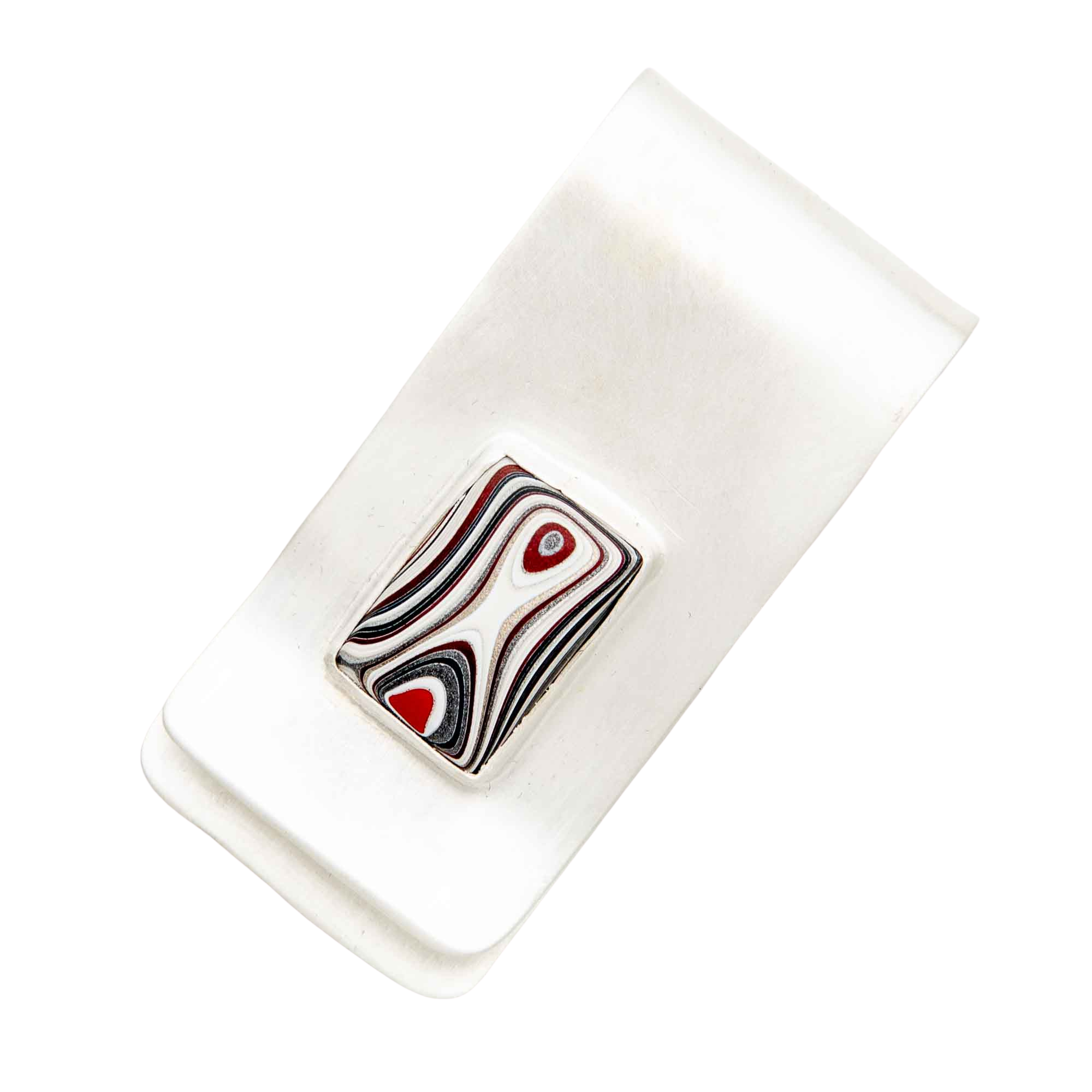 Fordite Money Clip in Sterling Silver