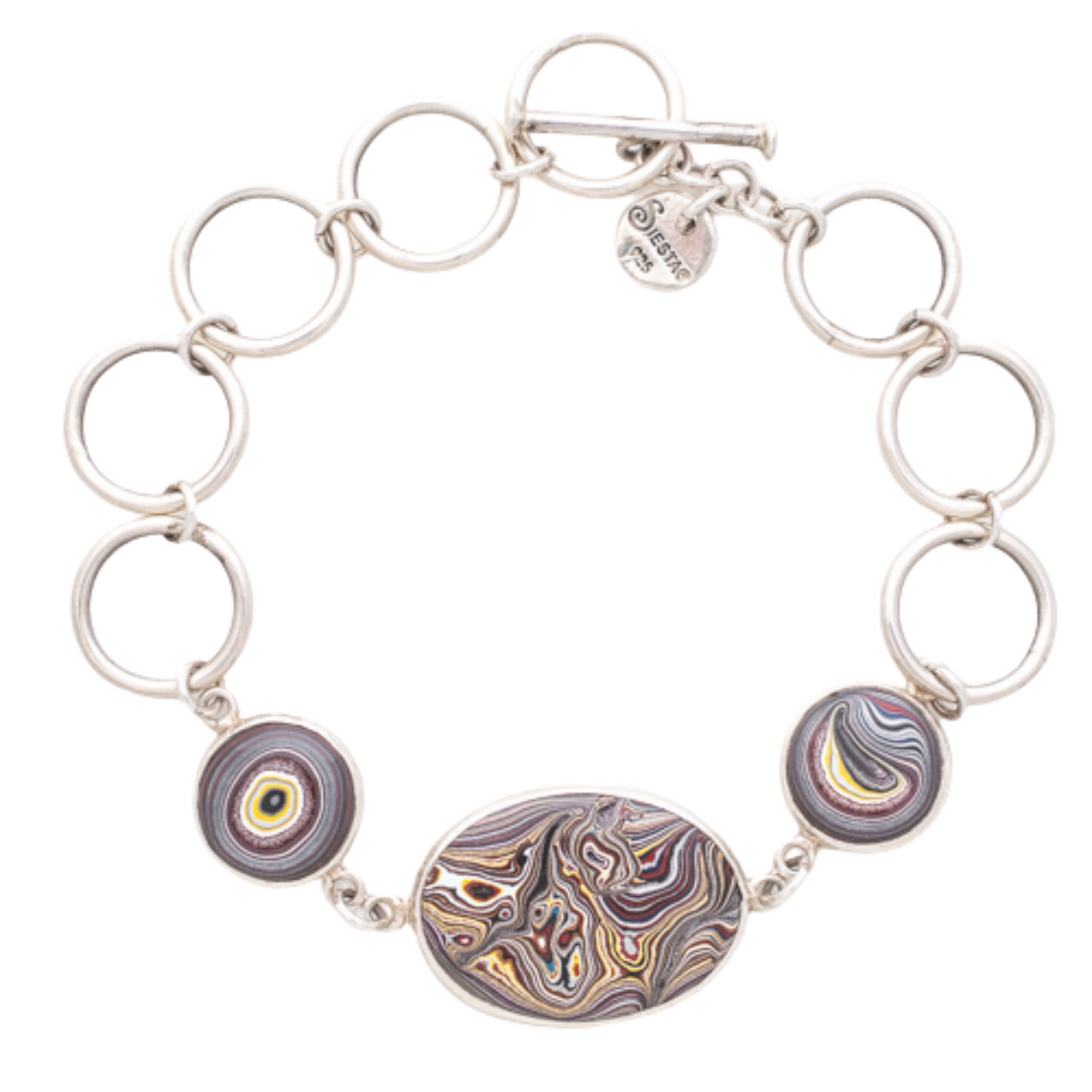 Fordite Corvette Paint Bracelet in Sterling Silver Siesta Silver Jewelry